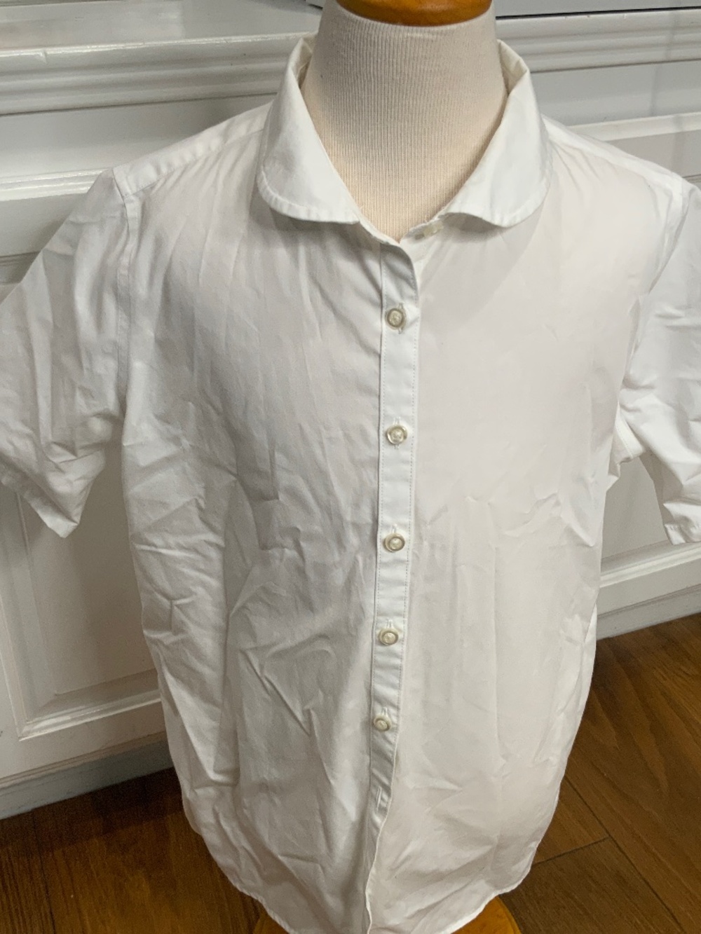 Lands’ End White Peter Pan Collar Blouse Size 14